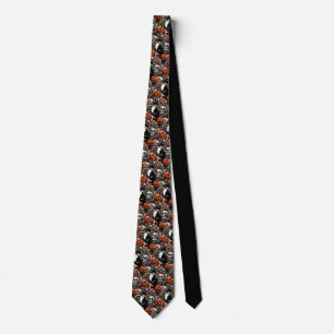 Halloween Cat with Pumpkins Neck Tie