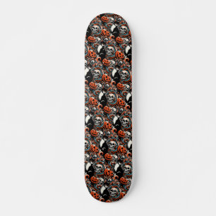 Halloween Cat with Pumpkins Skateboard