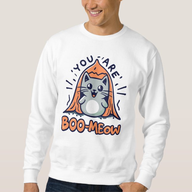 Halloween Cat You Are Boo Meow Sweatshirt (Front)