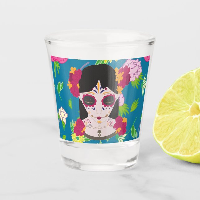 Halloween Catrina Shot Glass (Front)