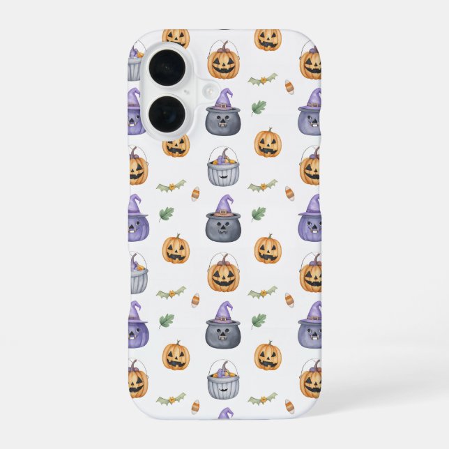 Halloween Cats and Pumpkins Pattern iPhone Case (Back)