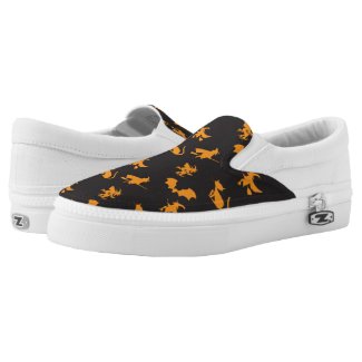 Halloween Cats Bats n Witches Printed Shoes