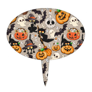 Halloween Cats Funny Party Cake Topper