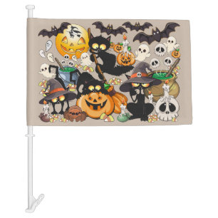 Halloween Cats Funny Party Car Flag
