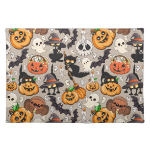 Halloween Cats Funny Party Cloth Placemat