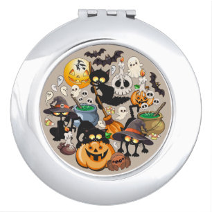 Halloween Cats Funny Party Compact Mirror