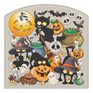 Halloween Cats Funny Party Door Sign