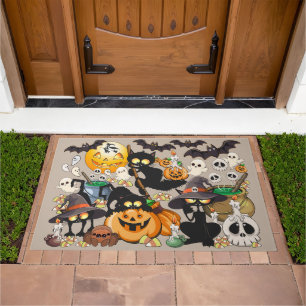 Halloween Cats Funny Party Doormat
