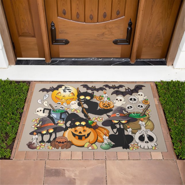 Halloween Cats Funny Party Doormat (Outdoor)