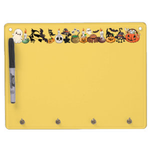 Halloween Cats Funny Party Dry Erase Board With Keychain Holder