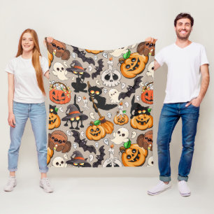 Halloween Cats Funny Party Fleece Blanket