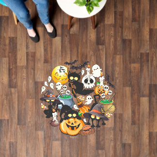 Halloween Cats Funny Party Floor Decals