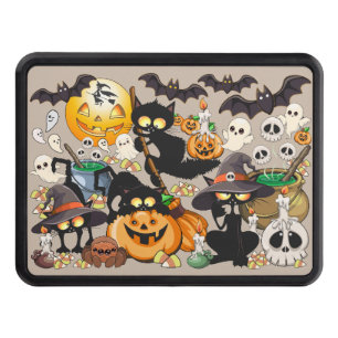 Halloween Cats Funny Party Hitch Cover