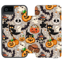 Halloween Cats Funny Party iPhone SE/5/5s Wallet Case