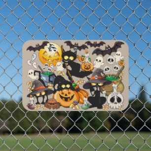 Halloween Cats Funny Party Metal Sign