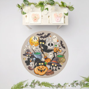 Halloween Cats Funny Party Outdoor Rug
