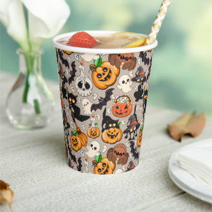 Halloween Cats Funny Party Paper Cups