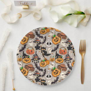 Halloween Cats Funny Party Paper Plates