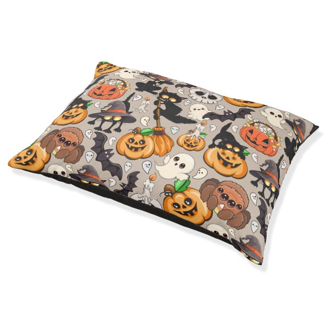 Halloween Cats Funny Party Pet Bed (Angled)