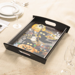 Halloween Cats Funny Party Serving Tray
