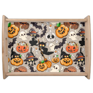 Halloween Cats Funny Party Serving Tray