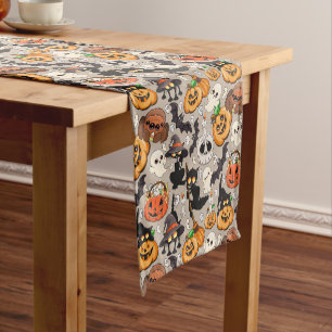 Halloween Cats Funny Party Short Table Runner