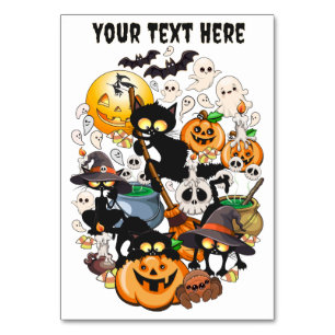 Halloween Cats Funny Party Table Number