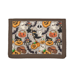Halloween Cats Funny Party Tri-fold Wallet