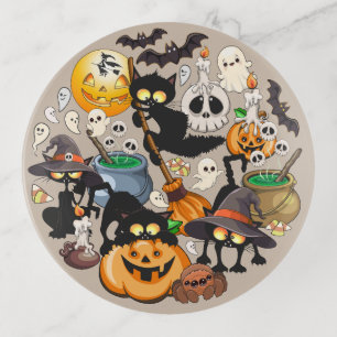 Halloween Cats Funny Party Trinket Tray