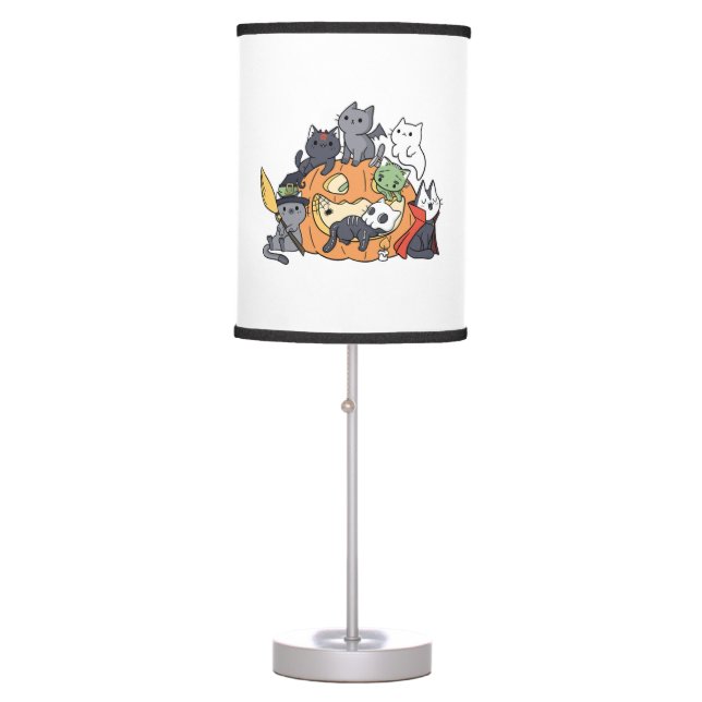 Halloween Cats Kittens Table Lamp (Front)