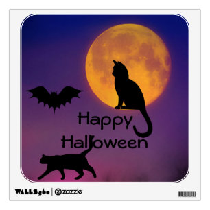 Halloween Cats Moon Wall Decal