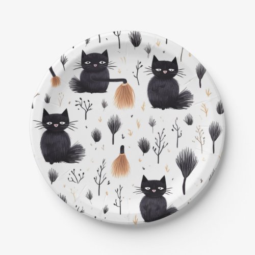 Halloween Cats Paper Plates