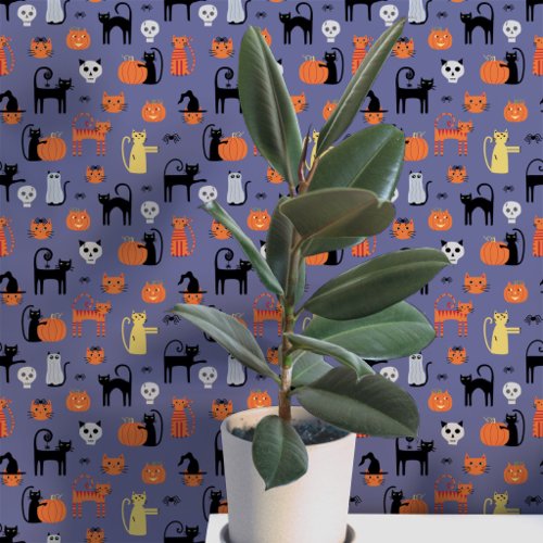 Halloween Cats Pattern Wallpaper Halloween Cats Pattern Wallpaper