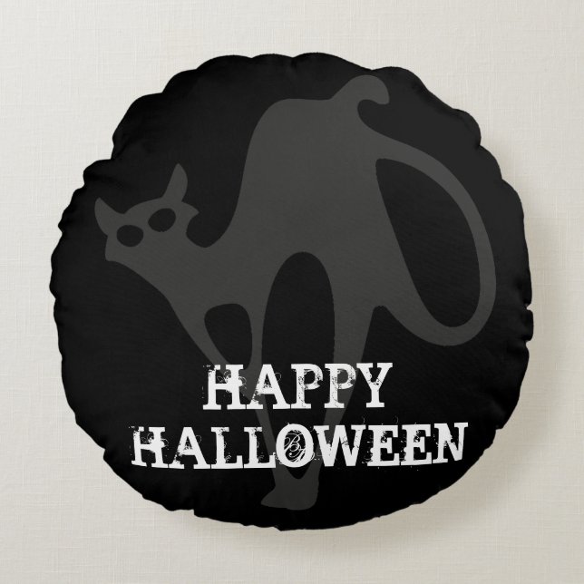 Halloween Cats Round Pillow (Front)