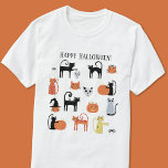 Halloween Cats Spooky T-Shirt<br><div class="desc">Cute and spooky Halloween kitty cat design. Cat witches,  ghosts,  zombies and pumpkin lanterns.  Change the text to personalize.  Original art by Nic Squirrell.</div>