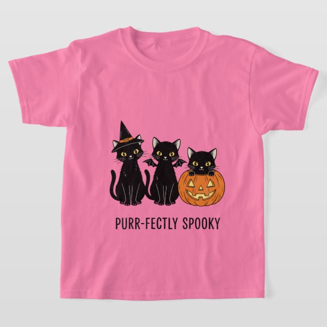 Halloween cats with a pumpkin  T-Shirt (Laydown)