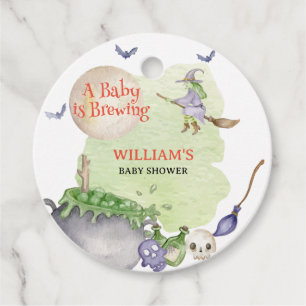 Halloween Cauldron Baby is Brewing Shower  Favor Tags