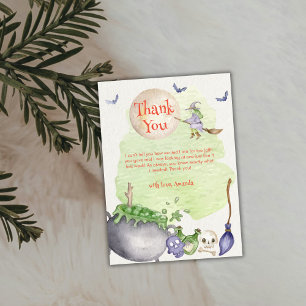 Halloween Cauldron Baby is Brewing Shower Thank You Card