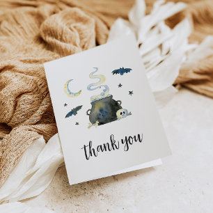 Halloween Cauldron Baby Shower Letterpress Thank You Card