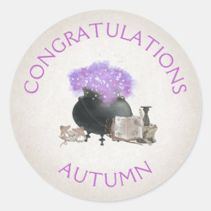 Halloween Cauldron Classic Round Sticker