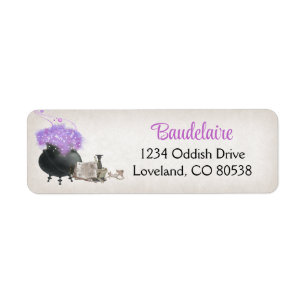 Halloween Cauldron Return Address Label