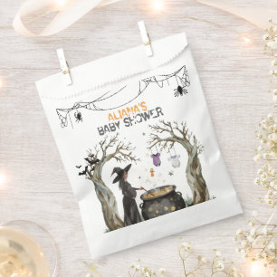 Halloween Cauldron Spooky Black Witch Baby Shower  Favor Bag