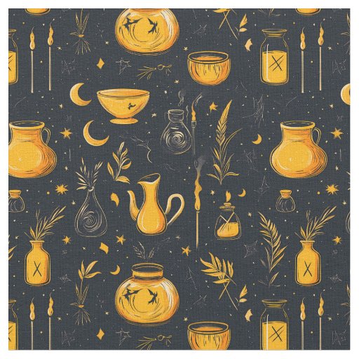Halloween Cauldrons And Potions Fabric