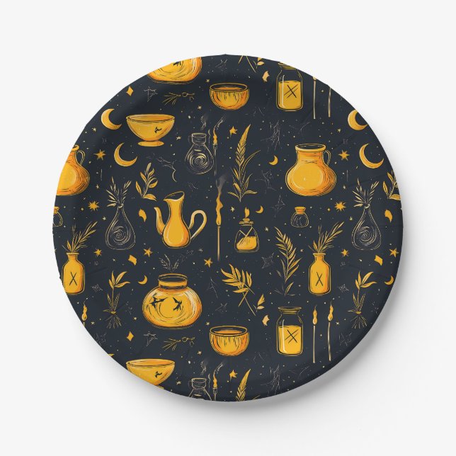 Halloween Cauldrons And Potions  Paper Plates (Front)