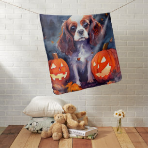 Halloween Cavalier King Charles Spaniel Pumpkins Baby Blanket