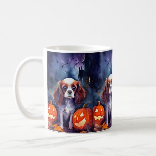 Halloween Cavalier King Charles Spaniel Pumpkins Coffee Mug