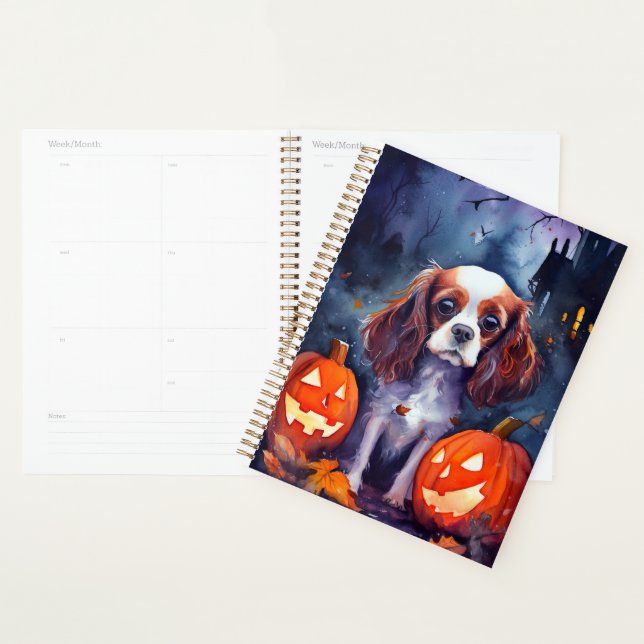 Halloween Cavalier King Charles Spaniel Pumpkins Planner (Display)