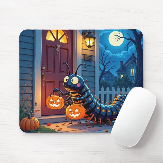 Halloween Centipede Trick or Treating Mouse Pad (With Mouse)