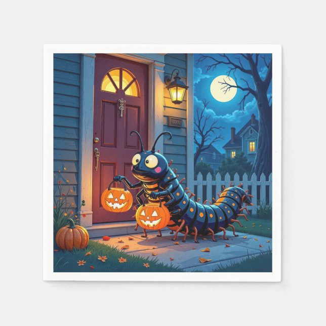 Halloween Centipede Trick or Treating Napkins (Front)