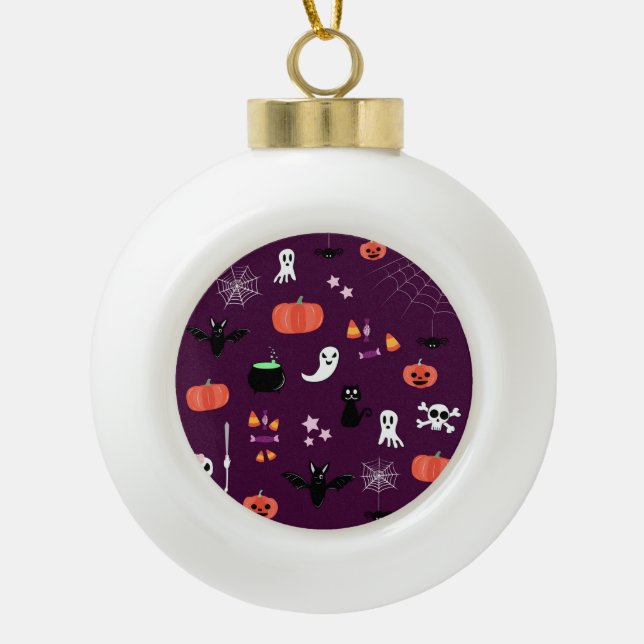 Halloween Ceramic Ball Christmas Ornament (Front)